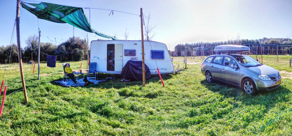 Our "camp" at campsite Montori in a place called "Ultramort" - yes, that means Super dead in Catalan!